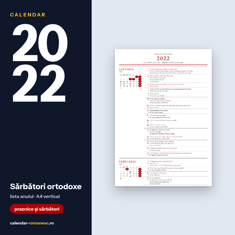 Sărbători ortodoxe 2022 - previzualizare