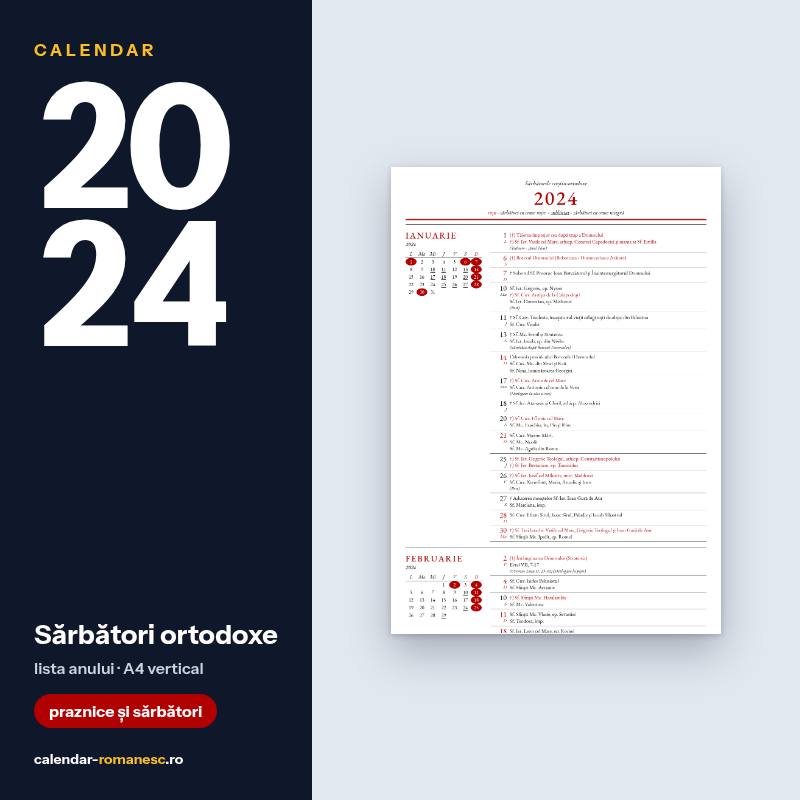 Sărbători ortodoxe 2024 - previzualizare